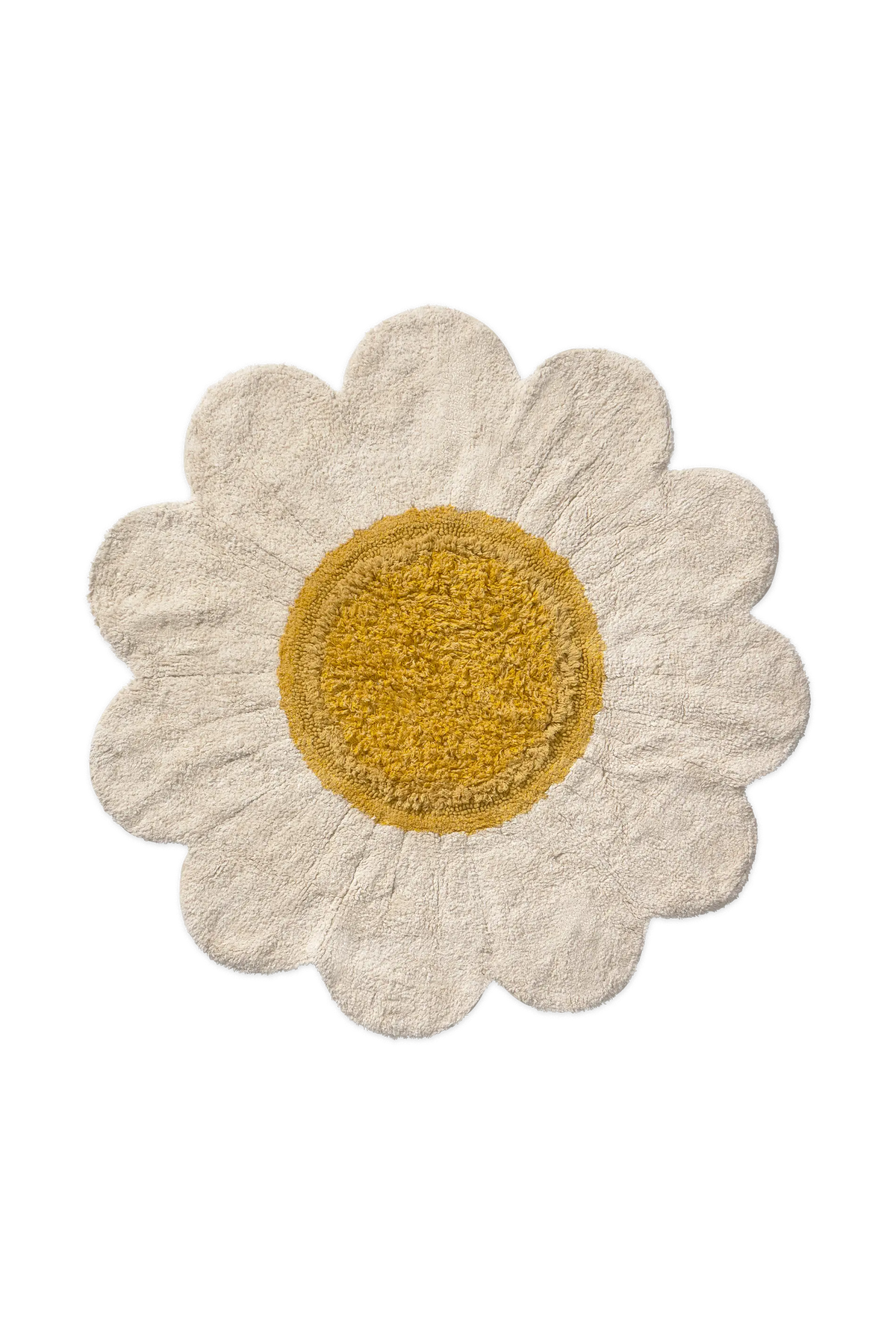 Lorena Canals Washable Rug White Daisy – front view
