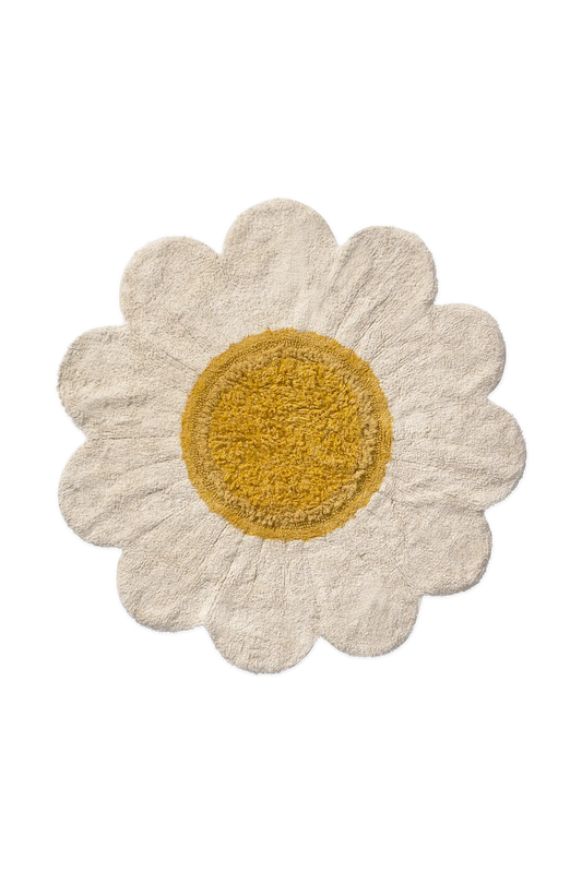 Lorena Canals Washable Rug White Daisy – front view