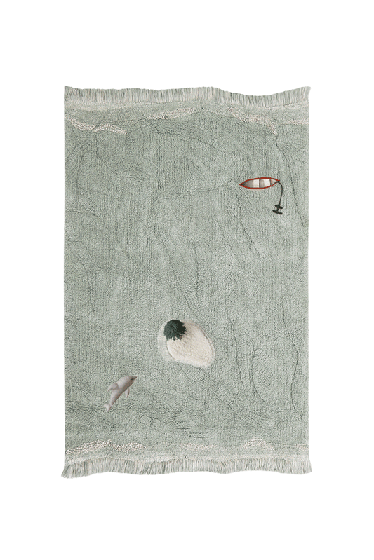 Lorena Canals Waves Washable Play Rug with ocean-inspired interactive accessories