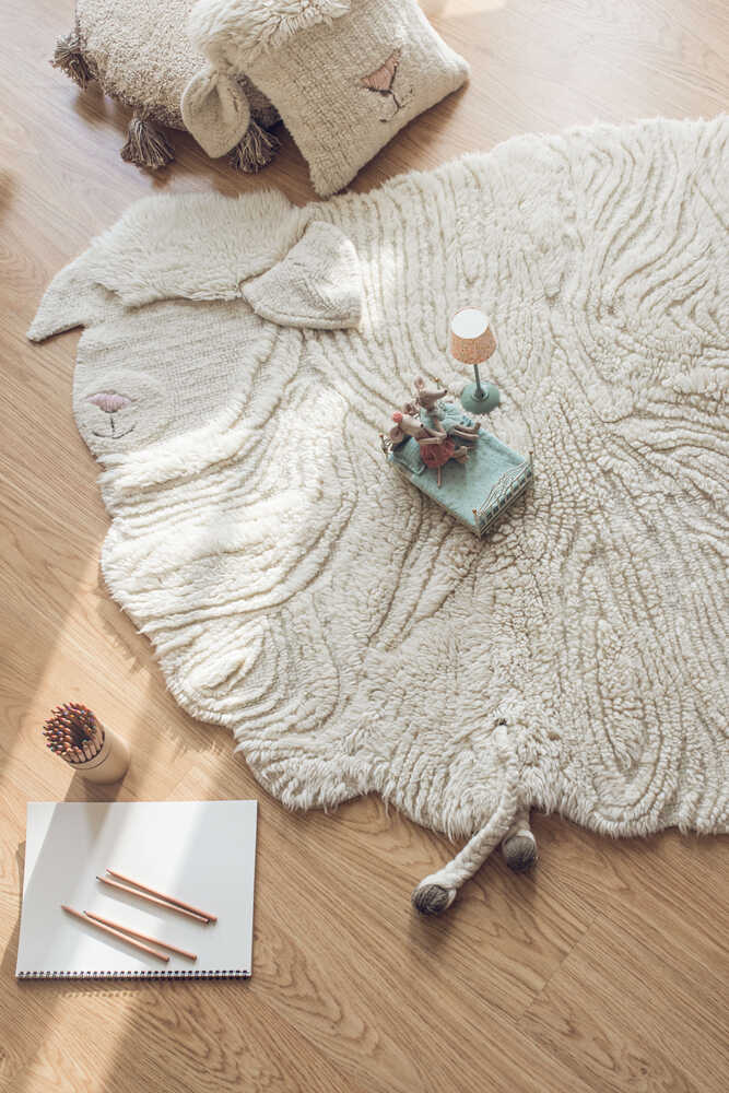 Lorena Canals Wool Rug Pink Nose Sheep – front view