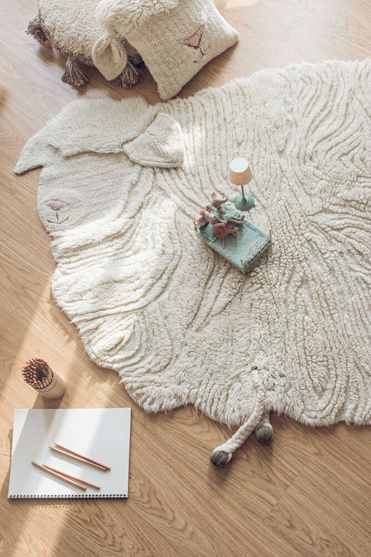 Lorena Canals Wool Rug Pink Nose Sheep – front view