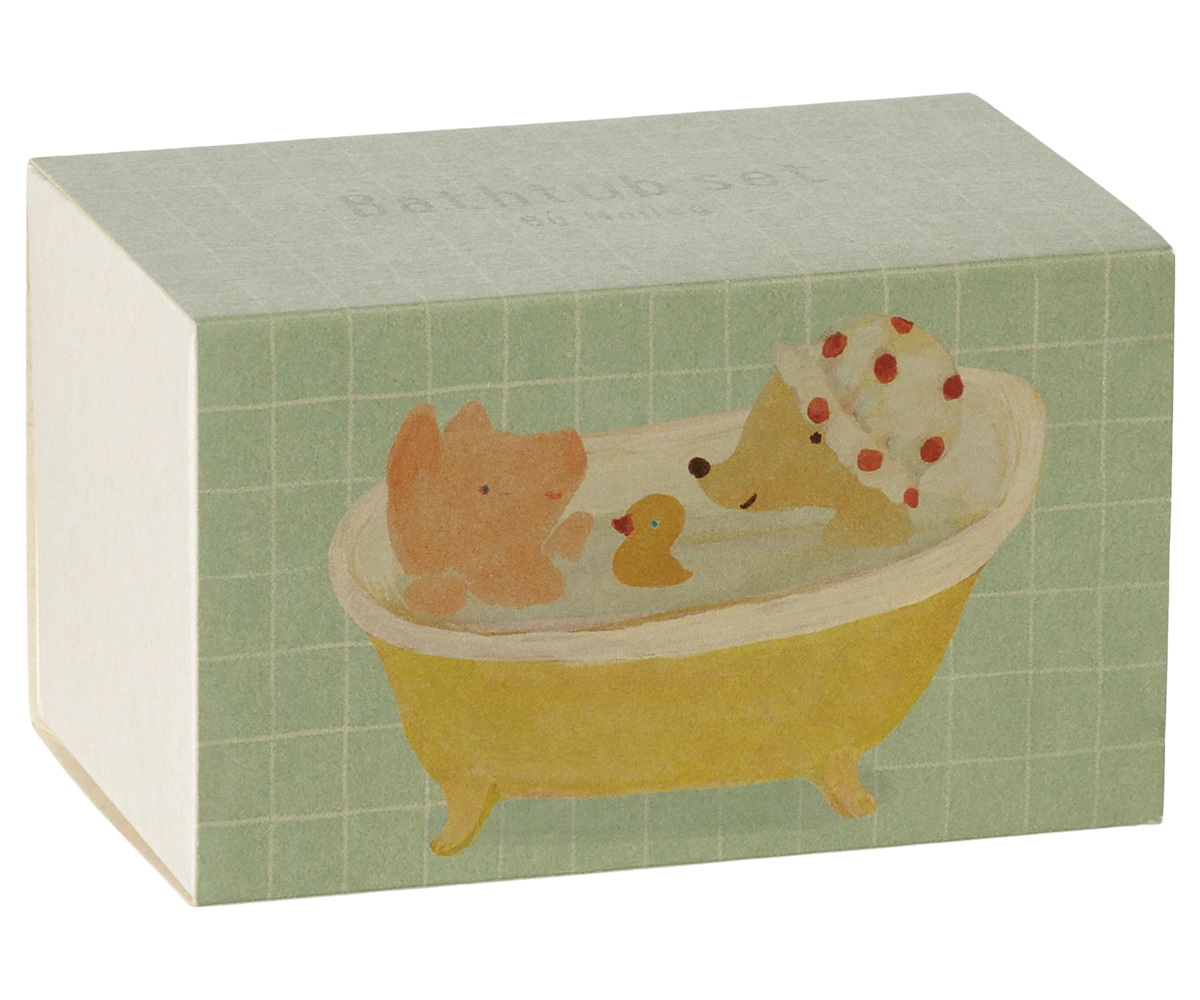 Maileg Bathtub set, Mouse - Yellow, view 3