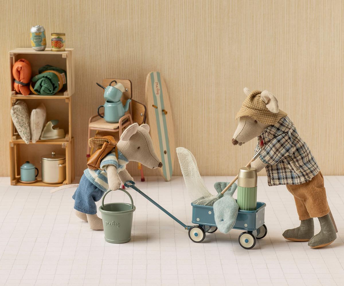 Maileg Wagon, Mouse - Blue, view 2
