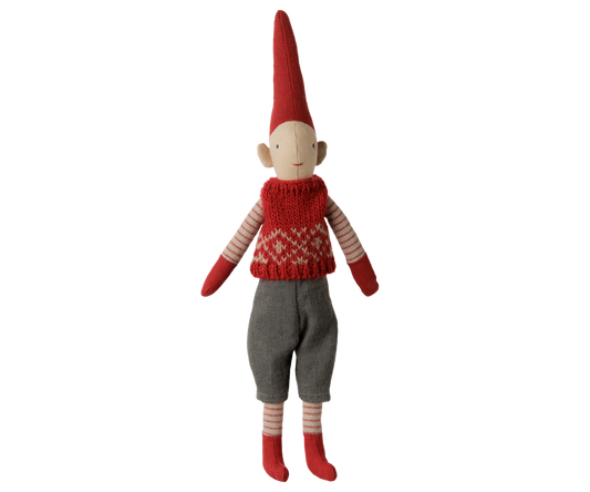 Maileg Pixy, Size 1 - Boy - Red knitted vest