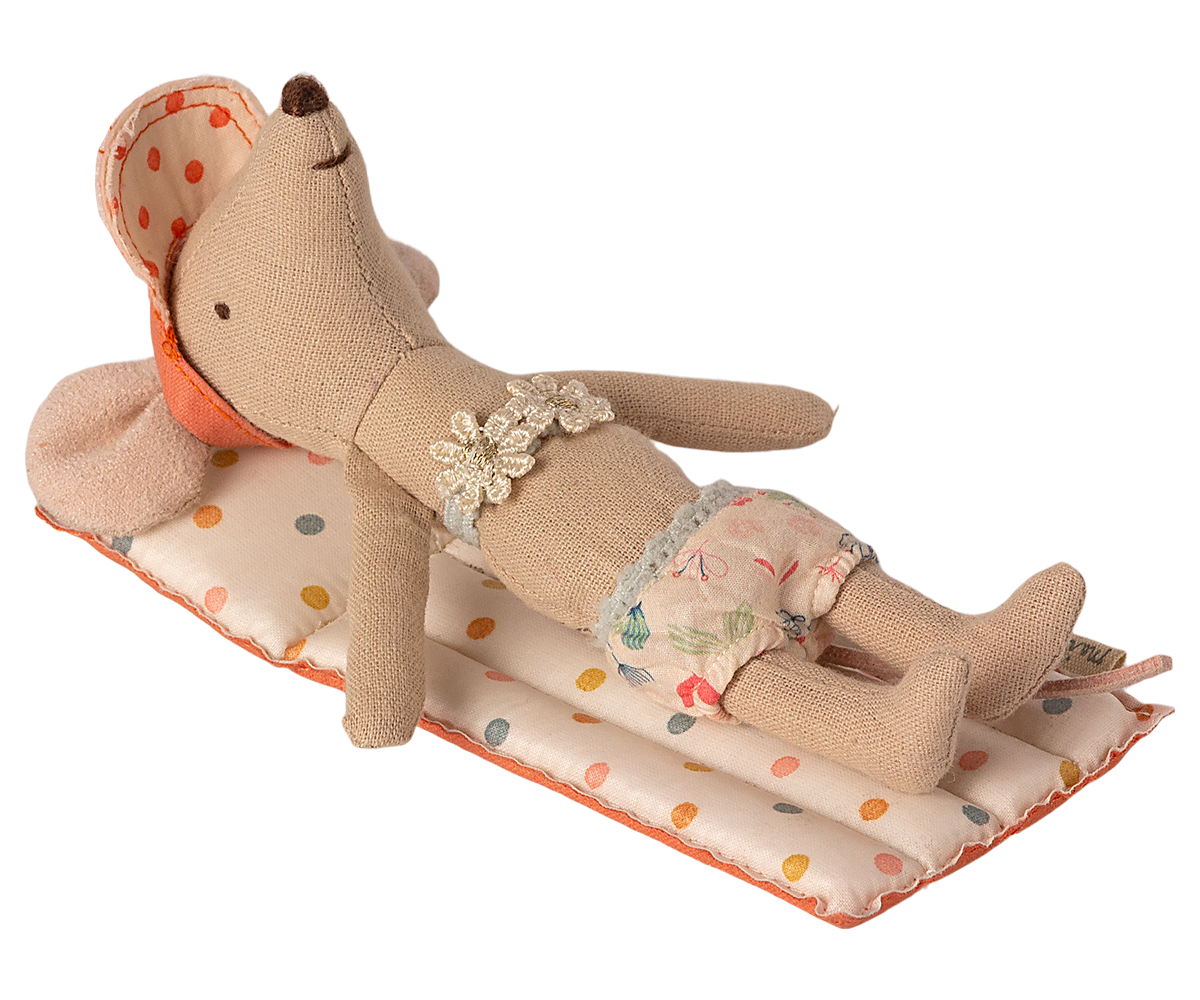 Maileg mouse relaxing on Beach Float Multi Dot