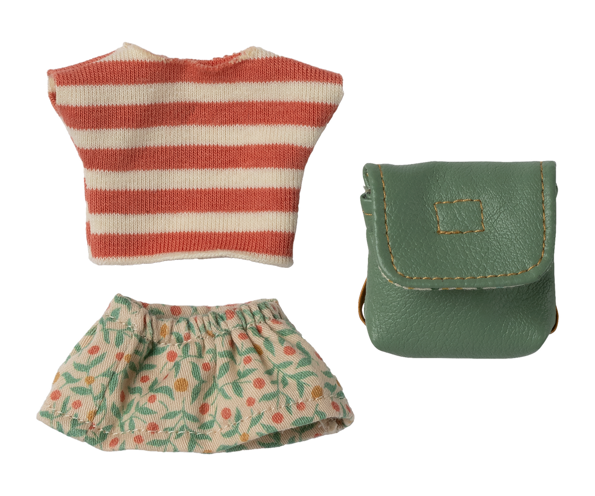 Maileg Clothes and bag Big sister mouse Green clothing set