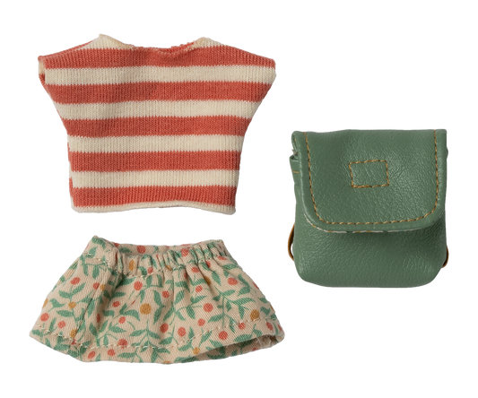 Maileg Clothes and bag Big sister mouse Green clothing set