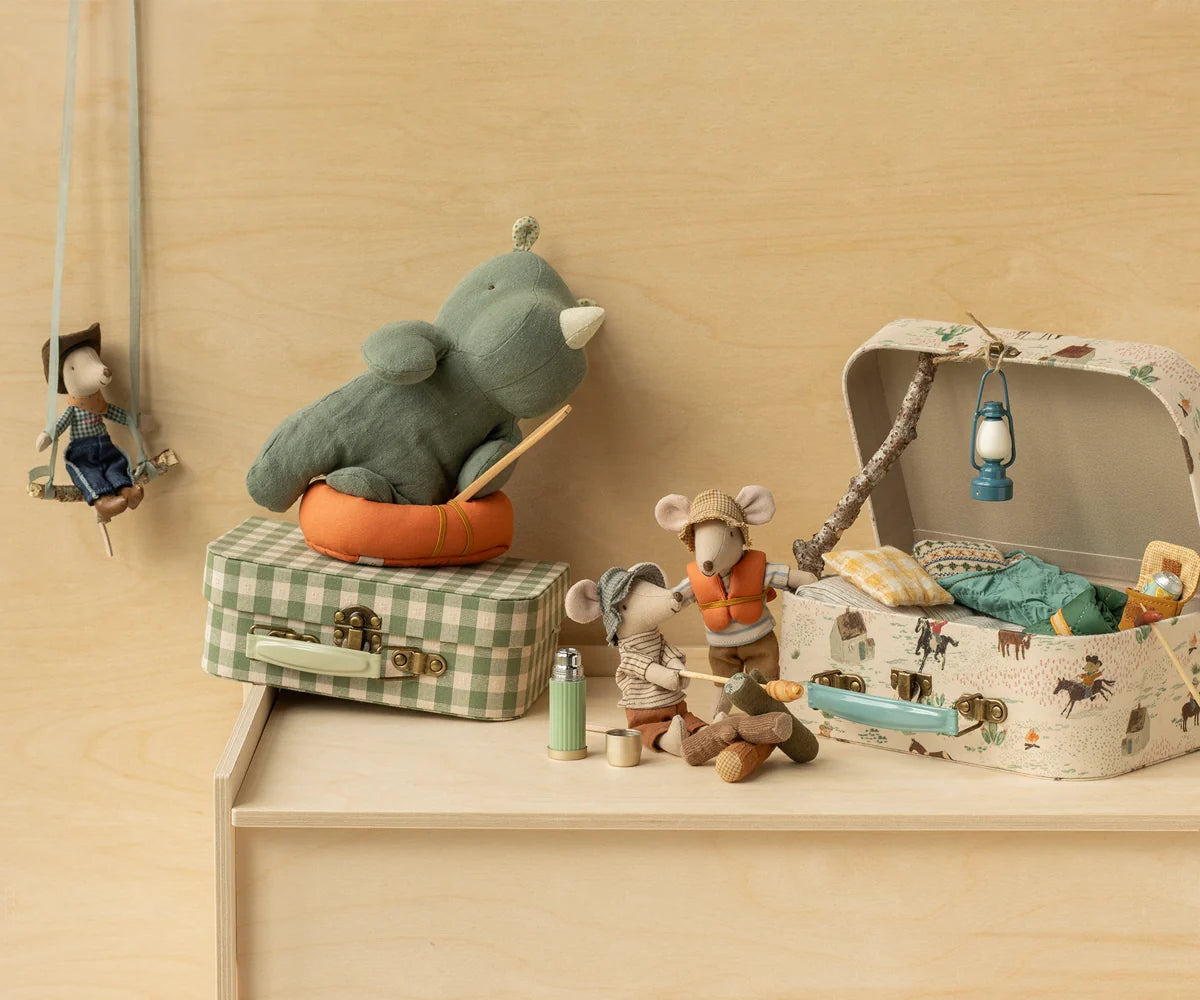 Maileg hiking mice camping collection lifestyle scene