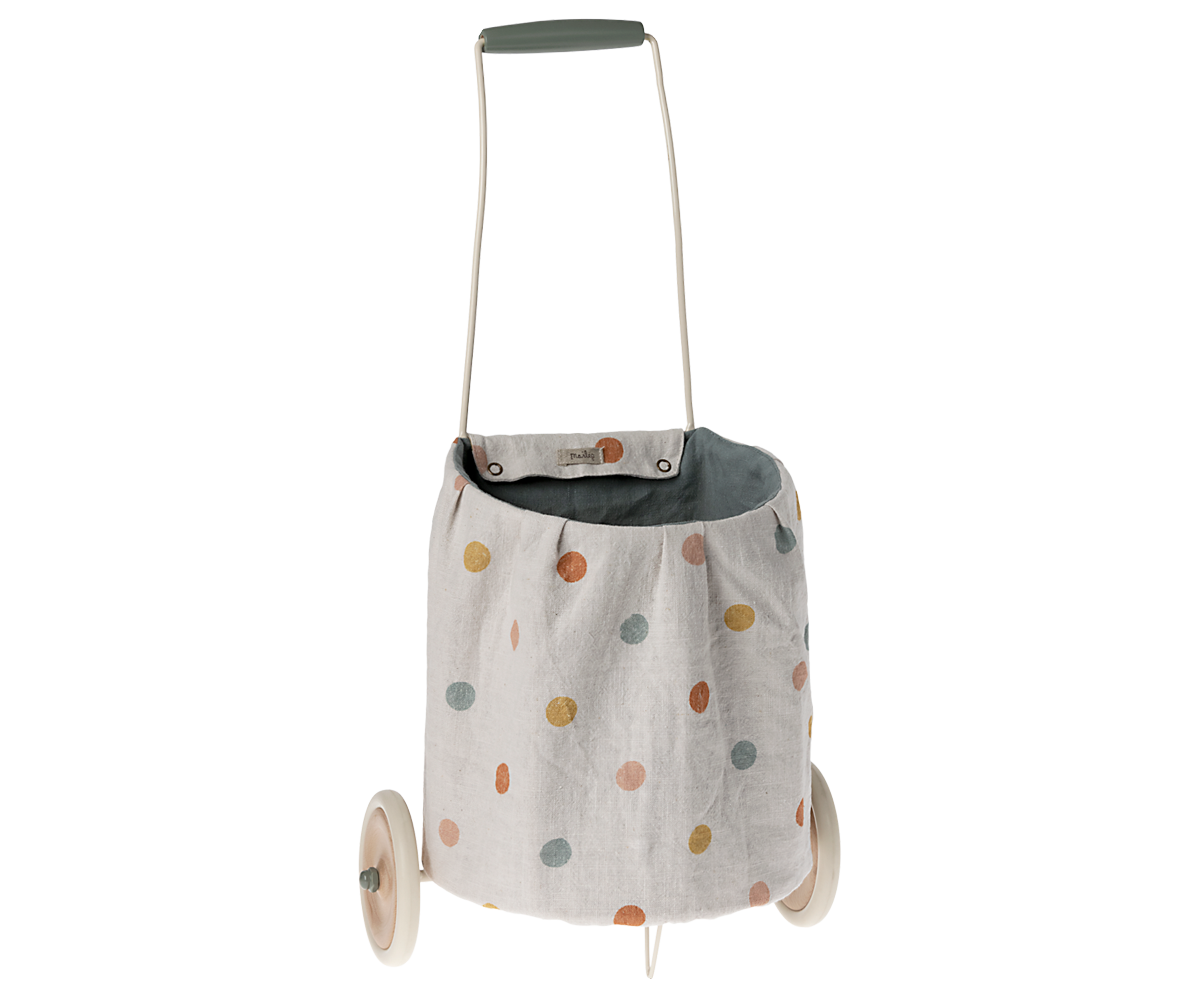 Maileg Trolley, Multi dots - Blue