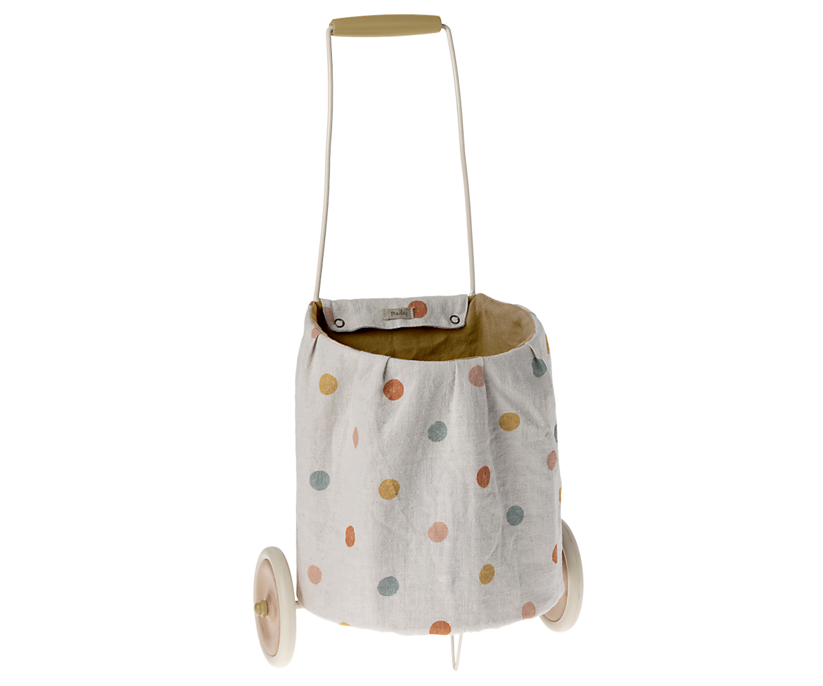 Maileg Trolley, Multi dots - Yellow