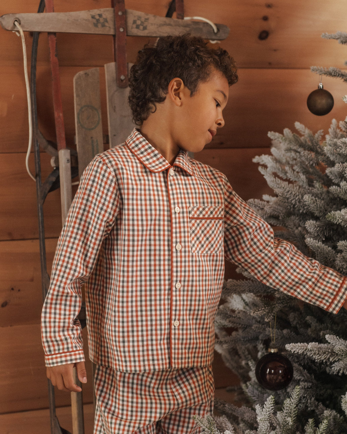 Rylee + Cru Long Sleeve Pajamas – Holiday Gingham, official photo 4