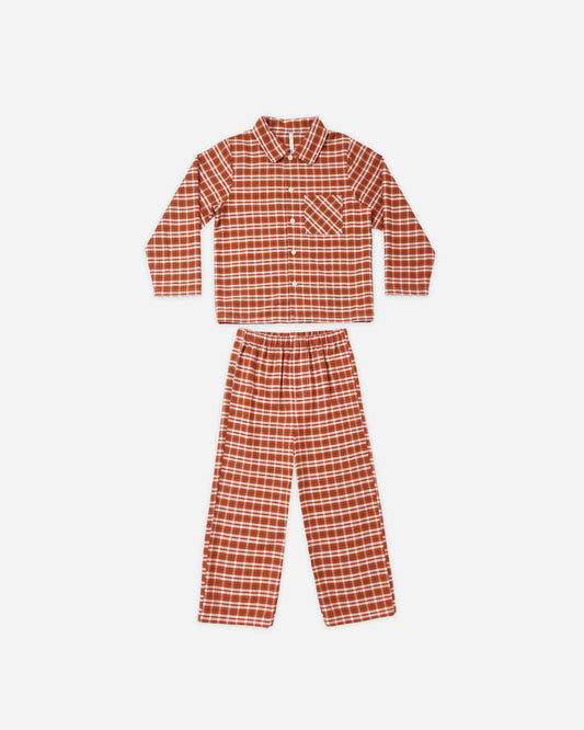 Rylee + Cru Long Sleeve Pajamas – Ruby Plaid, official photo 1
