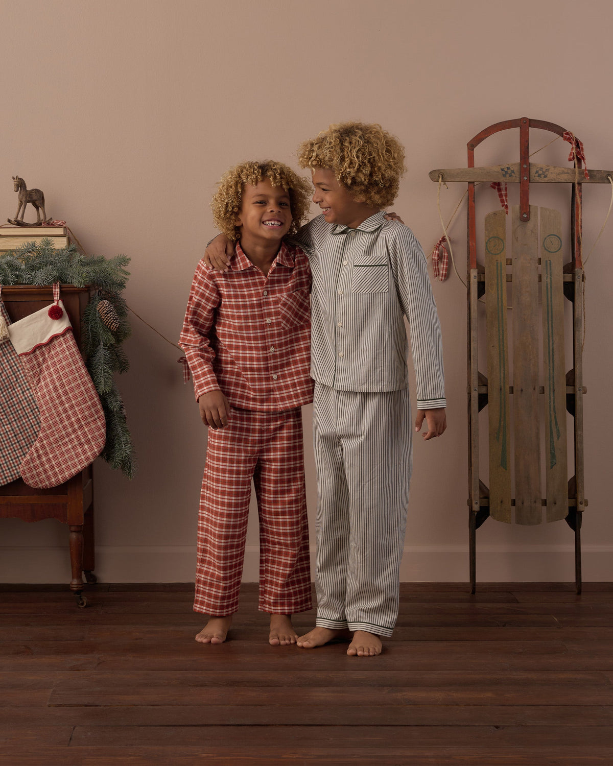 Rylee + Cru Long Sleeve Pajamas – Ruby Plaid, official photo 3