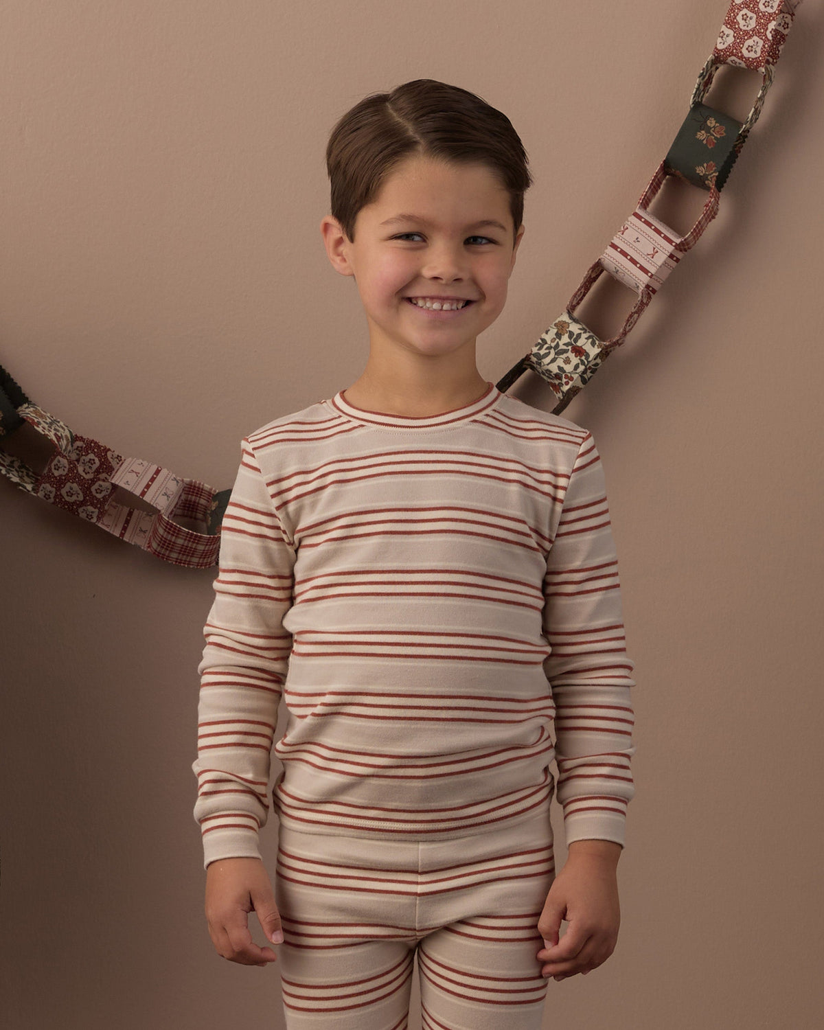 Rylee + Cru Organic Long Sleeve Pajama Set – Holiday Stripe, official photo 5