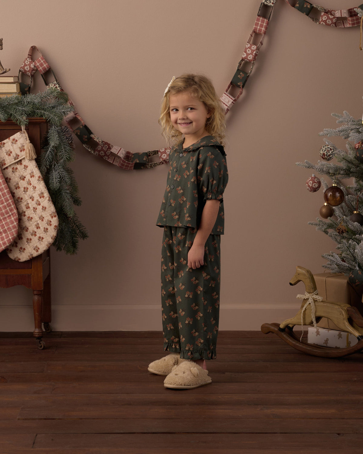 Rylee + Cru Ruffle Pajamas – Evergreen Bouquet, official photo 4