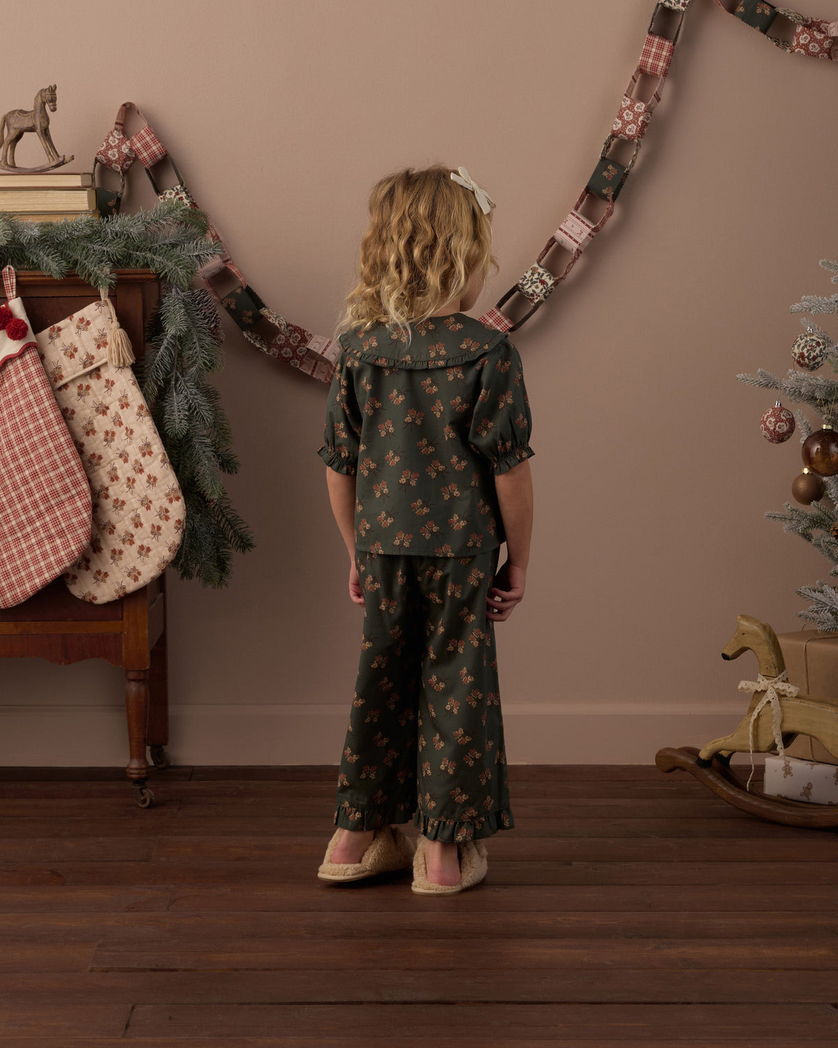 Rylee + Cru Ruffle Pajamas – Evergreen Bouquet, official photo 5