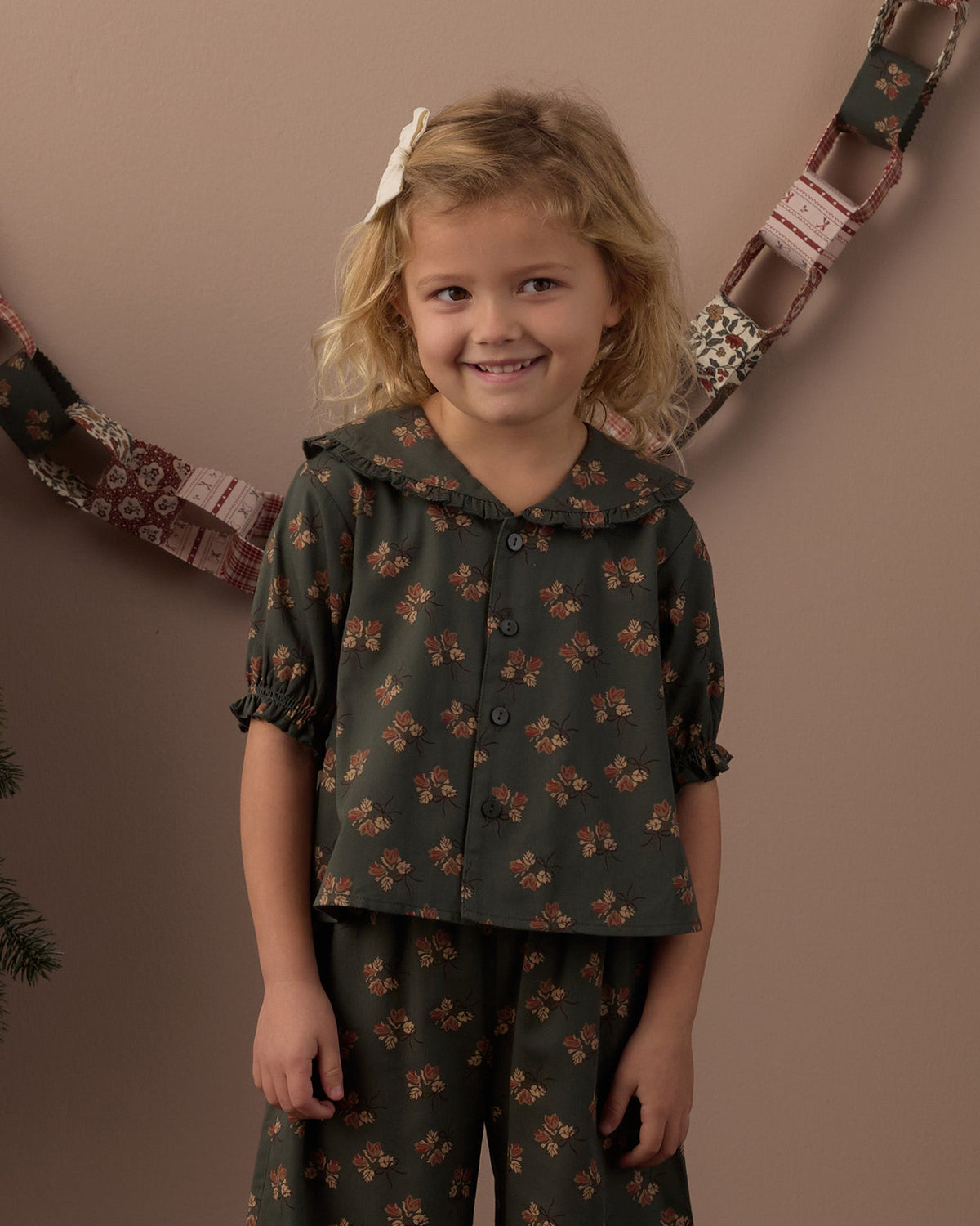 Rylee + Cru Ruffle Pajamas – Evergreen Bouquet, official photo 6