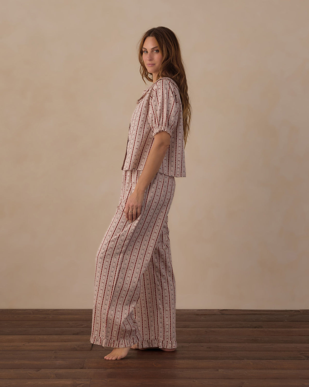 Rylee + Cru Women's Ruffle Pajamas – Candy Cane Lane, official photo 3
