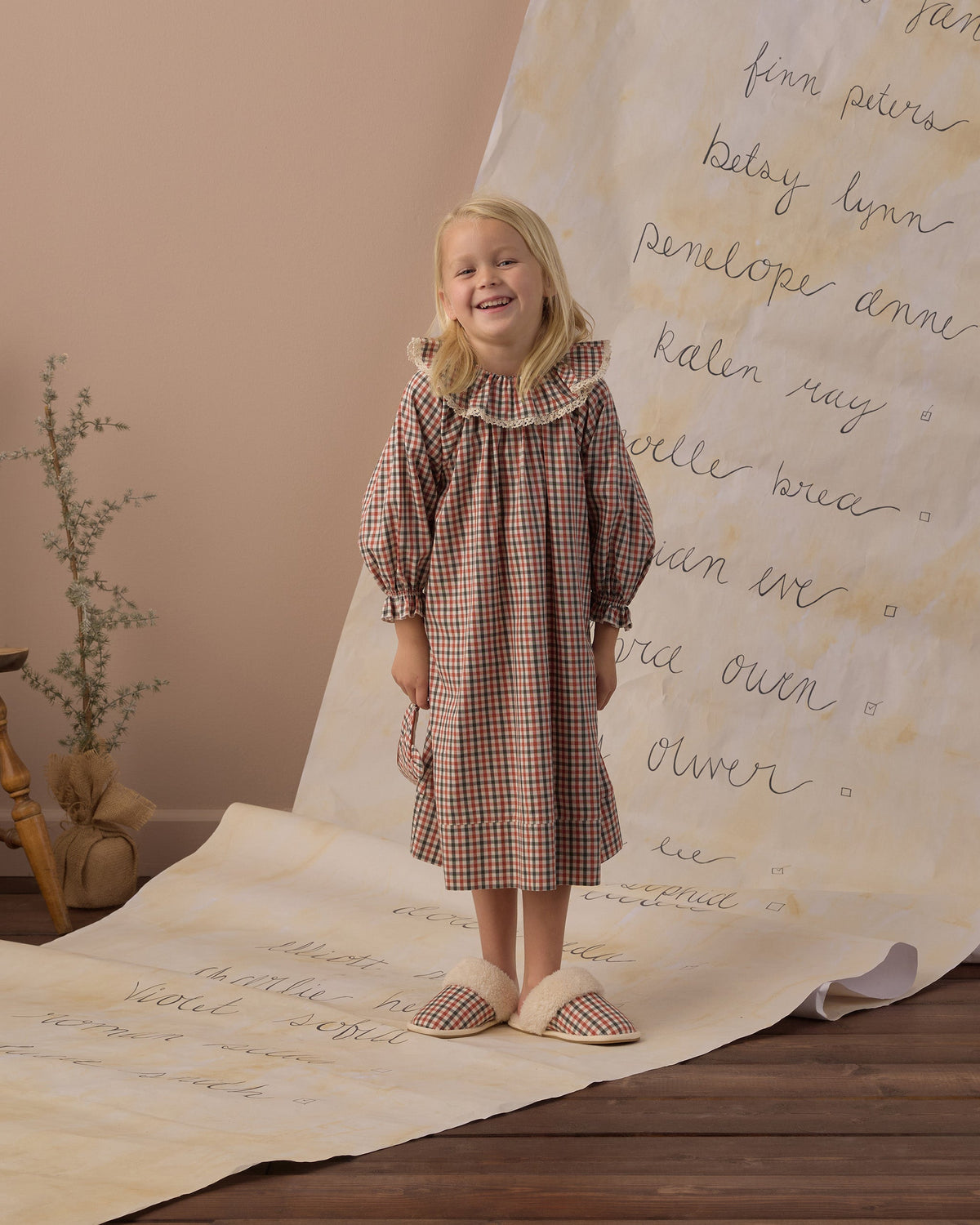 Rylee + Cru Girl's Nightgown Holiday Gingham - photo 2