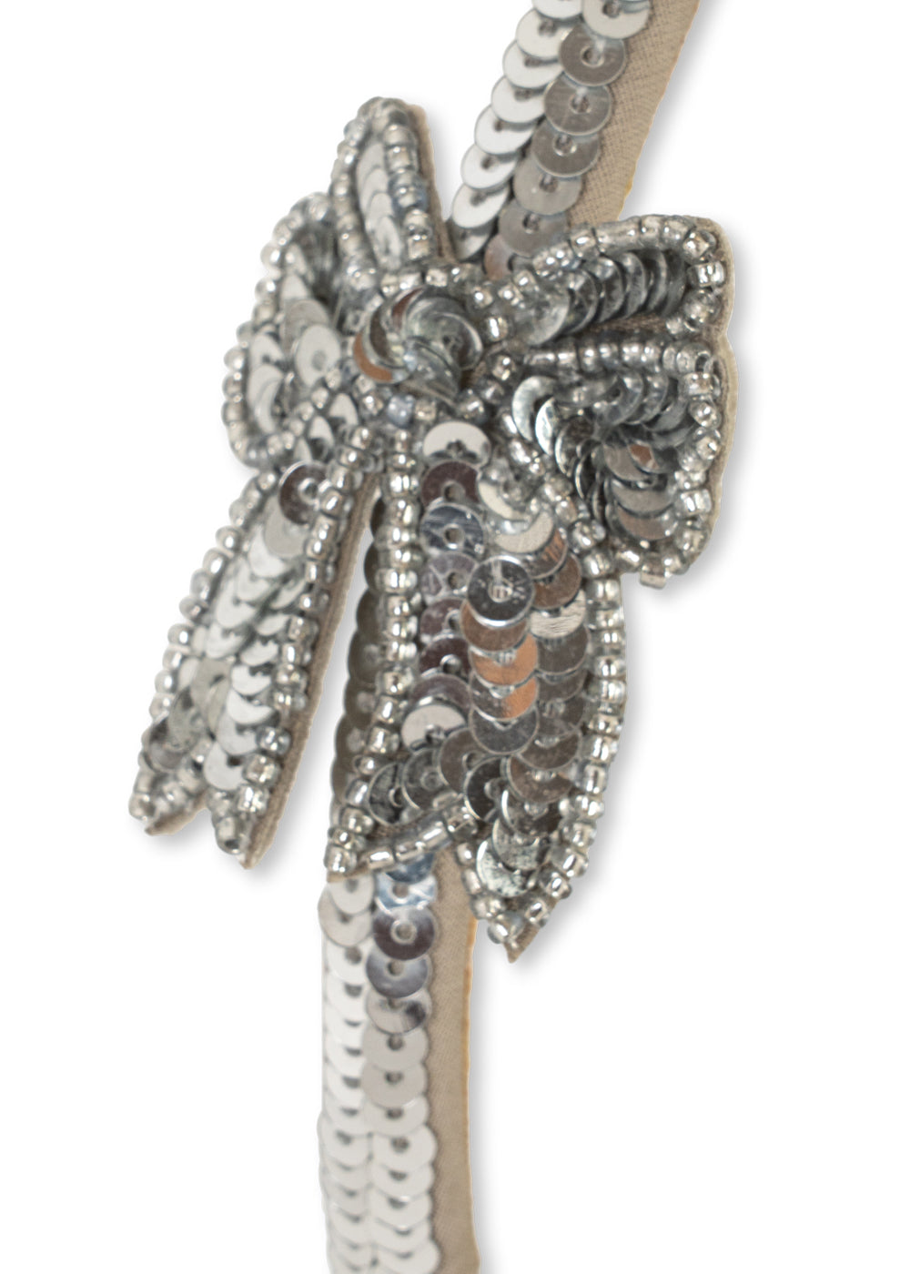 SEQUIN BOW HAIR BRACE - silver – view 5