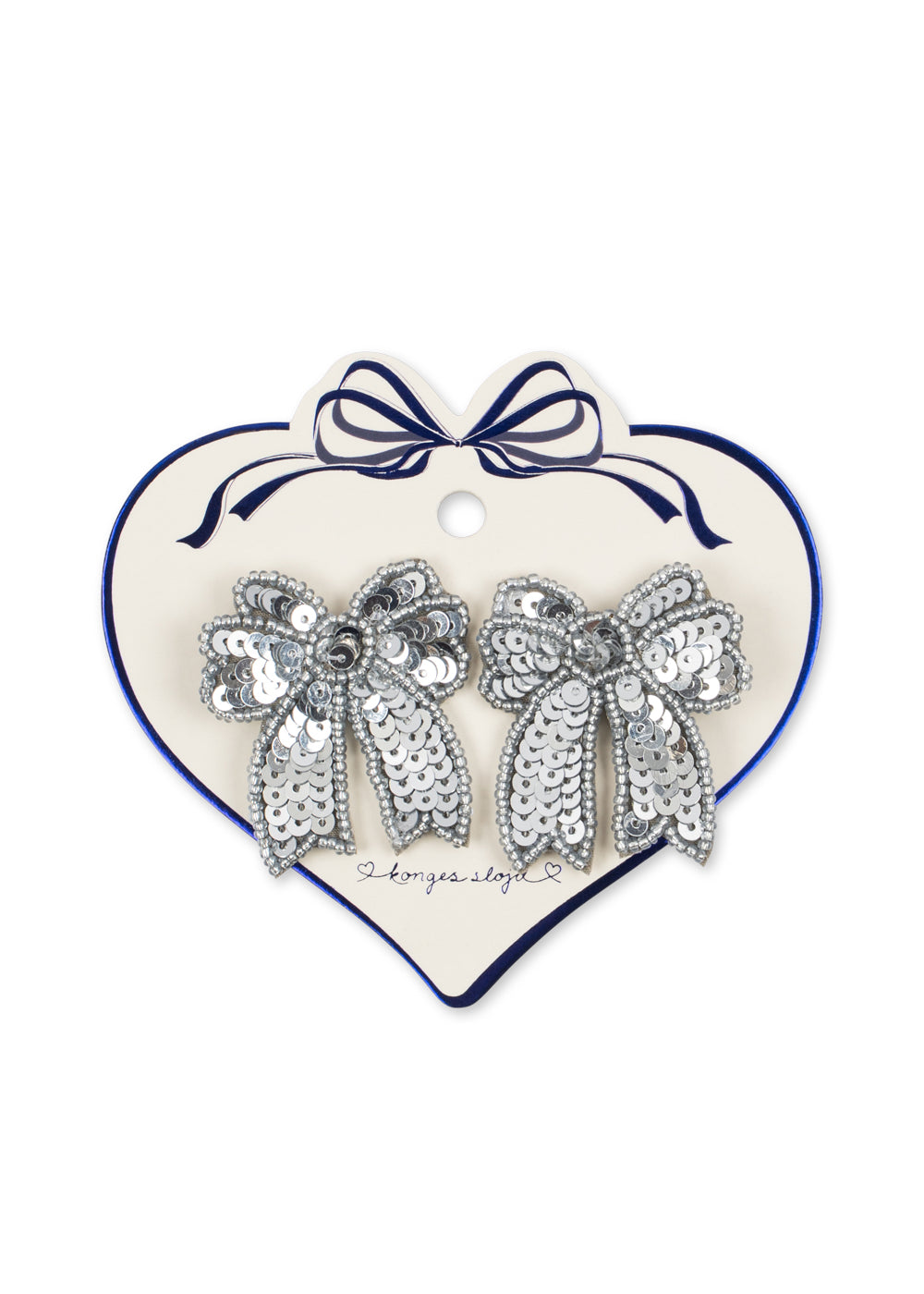 2 PACK SEQUIN BOW HAIR CLIP - silver – view 1
