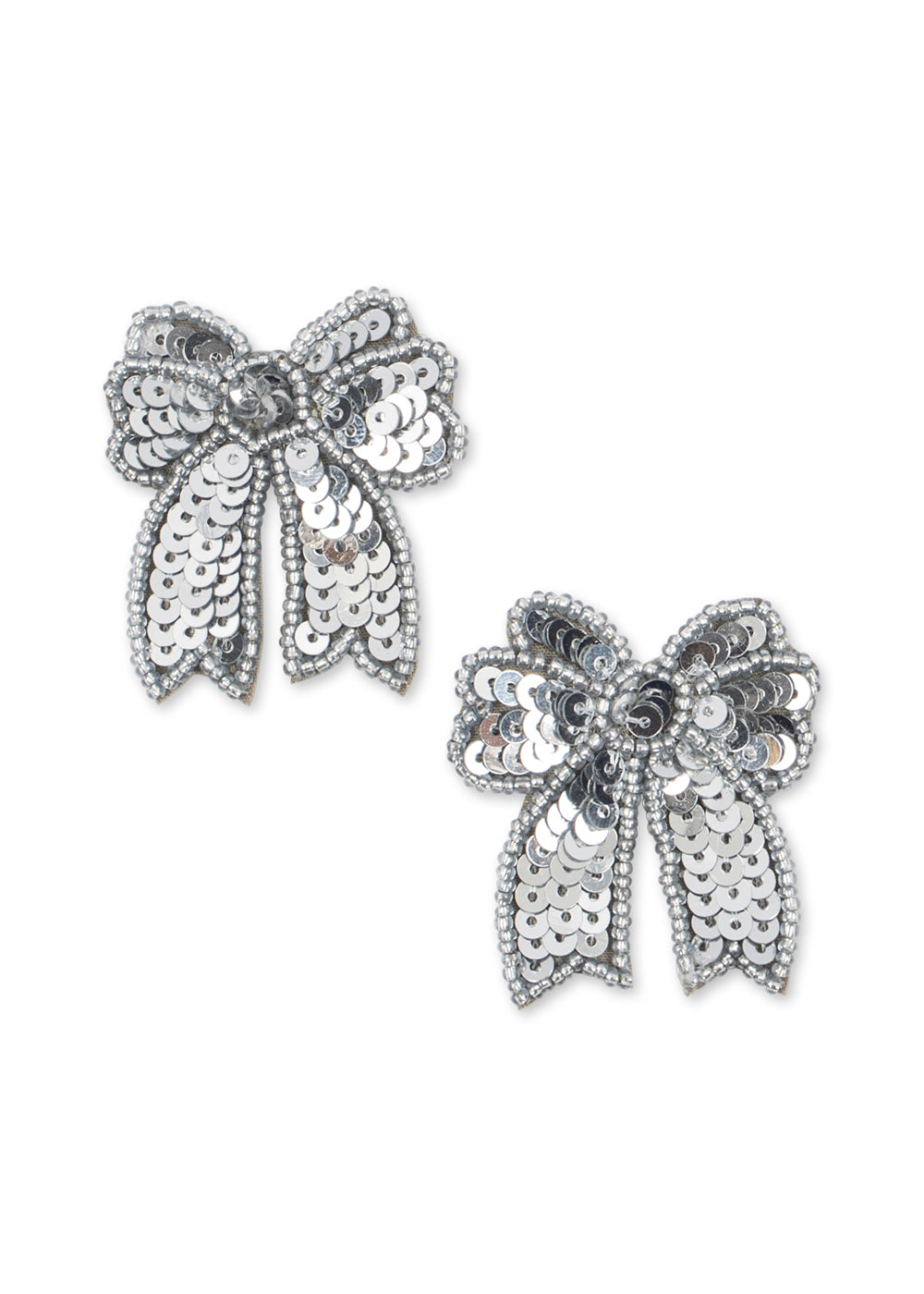 2 PACK SEQUIN BOW HAIR CLIP - silver – view 5