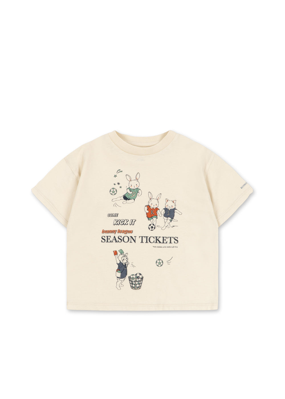 Konges Sløjd Famo Tee Almond Milk football bunny print