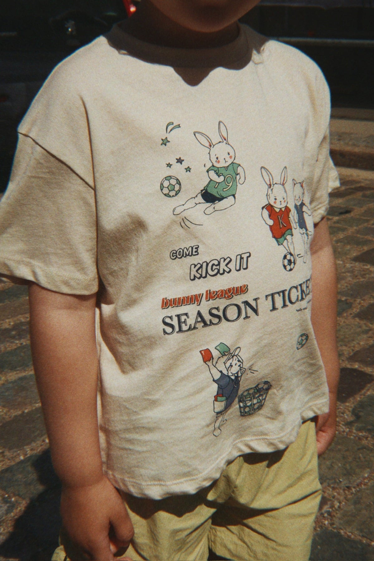 Konges Sløjd Famo Tee Almond Milk styled on model