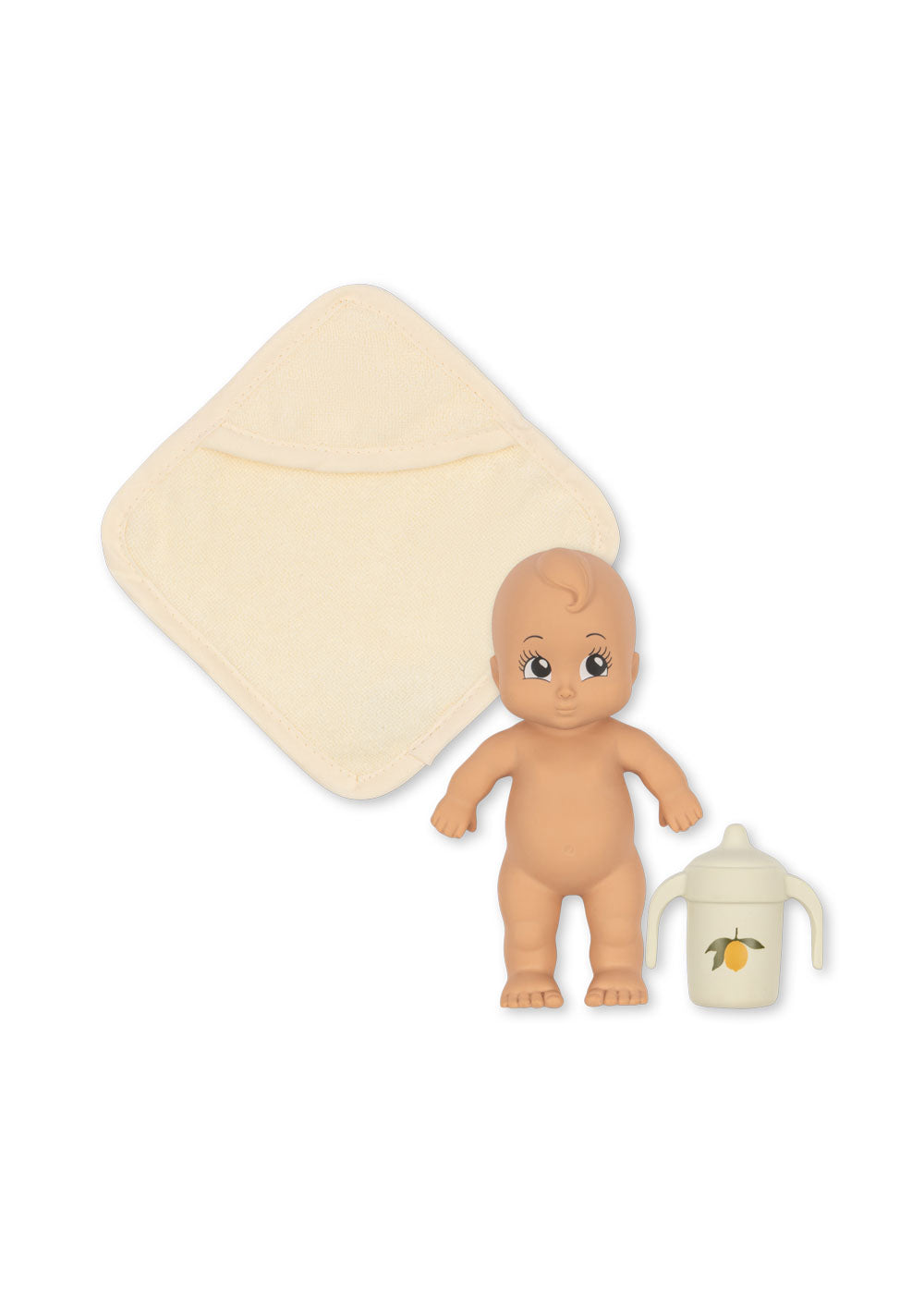Konges Sløjd Bath Buddy Niko doll with cotton towel and lemon bottle